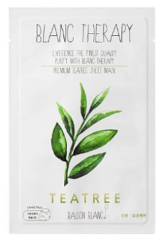 Ballon Blanc, Маска с чайным деревом для жирной и проблемной кожи - Premium Teatree Sheet Mask