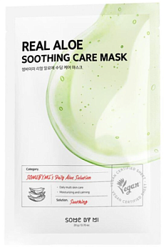 Some by Mi,Тканевая маска с экстрактом алоэ - Real Aloe Soothing care mask