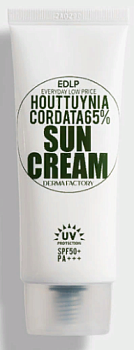 Derma Factory, Крем солнцезащитный с экстрактом хауттюйнии SPF50+ HOUTTUYNIA CORDATA 65% SUN CREAM