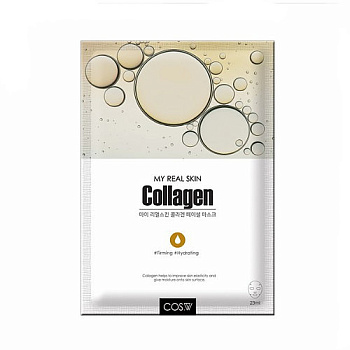 COS W, Тканевая маска с коллагеном - My real skin collagen facial mask