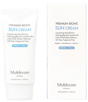 Muldream, Гипоаллергенный солнцезащитный крем с лактобактериями - Muldream premium biome Sun cream